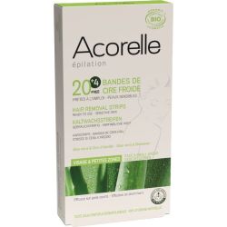 Acorelle bande de cire froide hypoallergénique (20 + 4 unités)