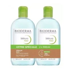 Bioderma - Sébium h20 eau micellaire 2x500ml