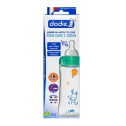 Biberon Dodie Initiation+ 330 ml vert lapin (+6 mois)