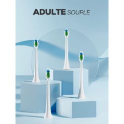 Neopulse - Têtes de brosse à dents éléctrique neosonic BLANC / SOUPLE x4