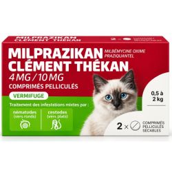Clément Thékan Milprazikan vermifuge chaton lot de 2 (0,5 à 2 kg)
