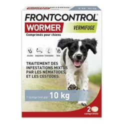 Frontcontrol wormer vermifuge pour chien ( 1 comprimé pour 10kg ) x2 comprimés