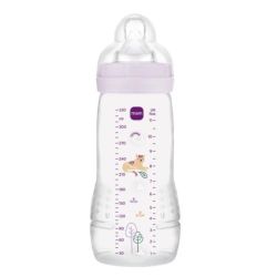 MAM - Biberon Easy Active 2ème âge 330ml 6mois+ débit très rapide VIOLET