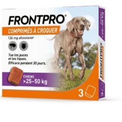 FrontPro comprimés pour chien (25-50 kg) puces et tiques - 3 unités