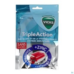 Vicks Bonbons Tripleaction S/Sucre