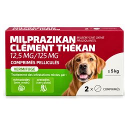 Clément Thékan Milprazikan Chien Lot de 2 (pour chiens  5 kg)