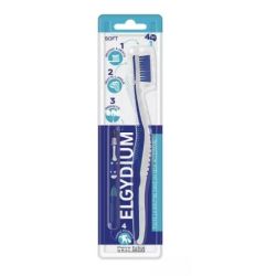 Elgydium - brosse à dents , gratte-langue , brossette , gomme polissante 4en1 souple