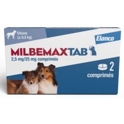 Milbemaxtab vermifuge petit chiens & chiots lot de 2 (vers ronds et vers plats)