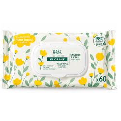 Lingettes à l'eau visage/corps/siège x60