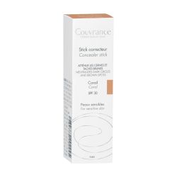 Couvrance stick correcteur corail pour peaux sensibles avec protection solaire