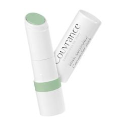 Couvrance stick correcteur vert pour peaux sensibles avec protection solaire