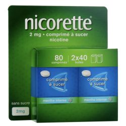Nicorette comprimés à sucer menthe intense 2 mg (80 comprimés)