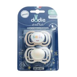 Dodie - Duo de tétine anatomique extra +6 mois jour&nuit ( modèle aléatoire )