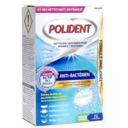 Polident - Nettoyant quotidien pour appareils dentaires x72 comprimés menthe fraîche