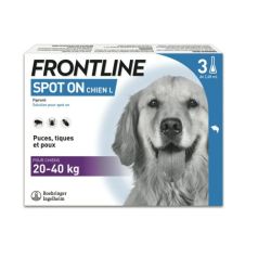 Frontline Spot On Chien L 20-40 kg (3 pipettes)