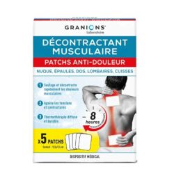 Granions - Décontractant musculaire patchs anti-douleur x5 patchs 9.5x13cm