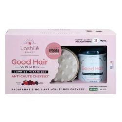 Lashilé Beauty - Coffret GOOD HAIR women anti-chute cheveux + brosse massante OFFERTE