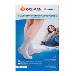 Feetpad chaussettes confort grises pieds diabétiques T2