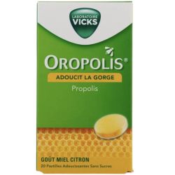 Vicks Oropolis pastilles à sucer goût miel citron (20 unités) sans sucre