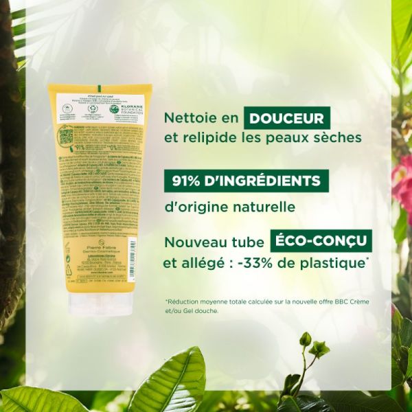 Klorane Gel douche nutritif au cupuaçu et fleur de frangipanier (200 ml)