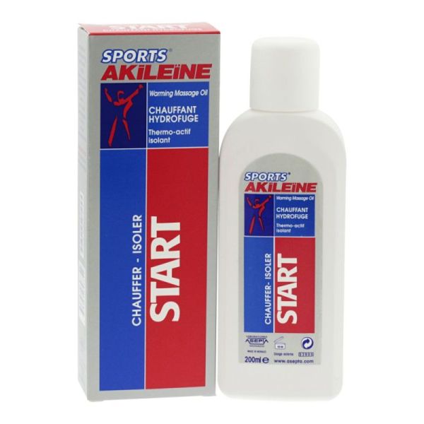 Akileïne huile chauffante sports start (200 ml) - préparation muscles