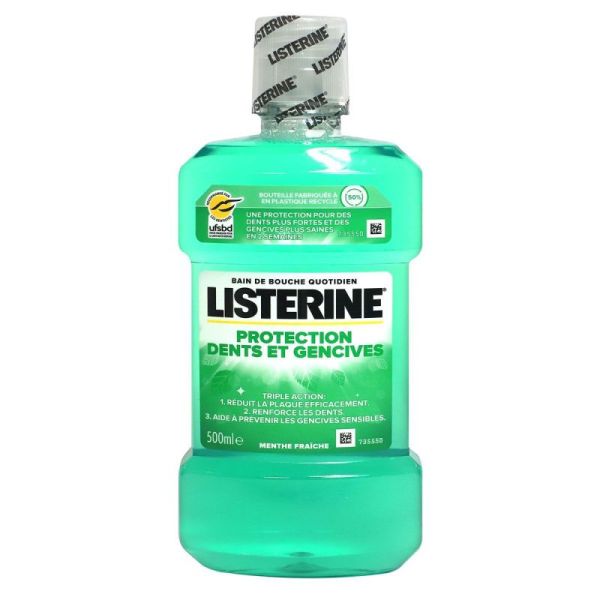 Listerine bain de bouche protection dents et gencives (500 ml)