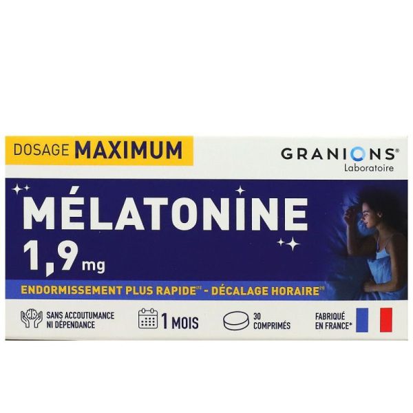 Granions - Mélatonine 1.9mg dosage MAX 30 comprimés
