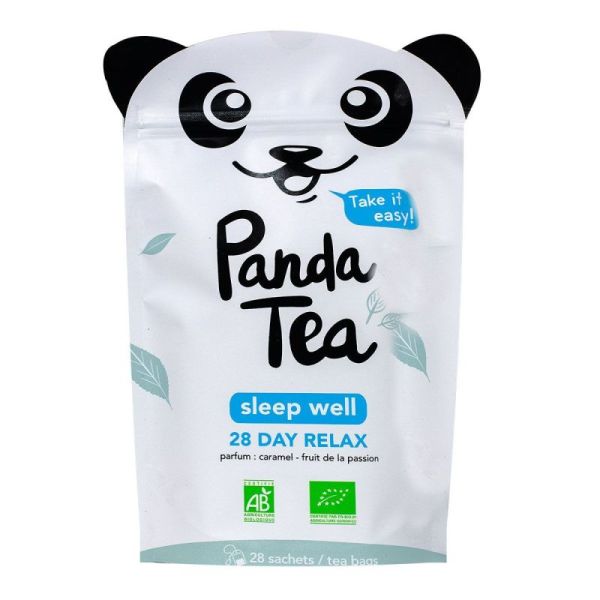 Panda Tea infusion Sleep Well caramel et fruit de la passion (28 sachets)