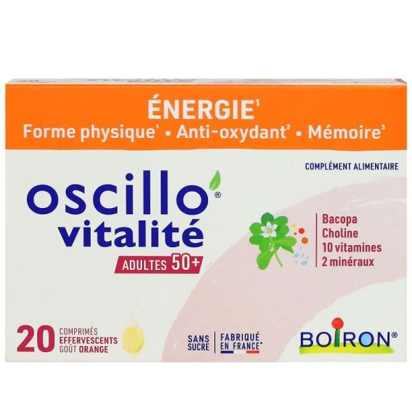 Boiron - Oscillo vitalité adultes 50+ 20 comprimés effervescents
