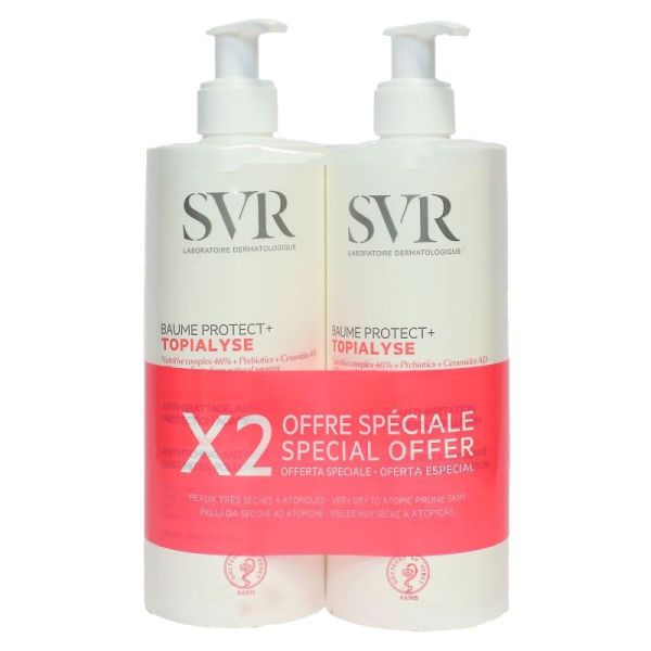 Topialyse baume Protect+ visage et corps peau très sèche (2 x 400 ml)