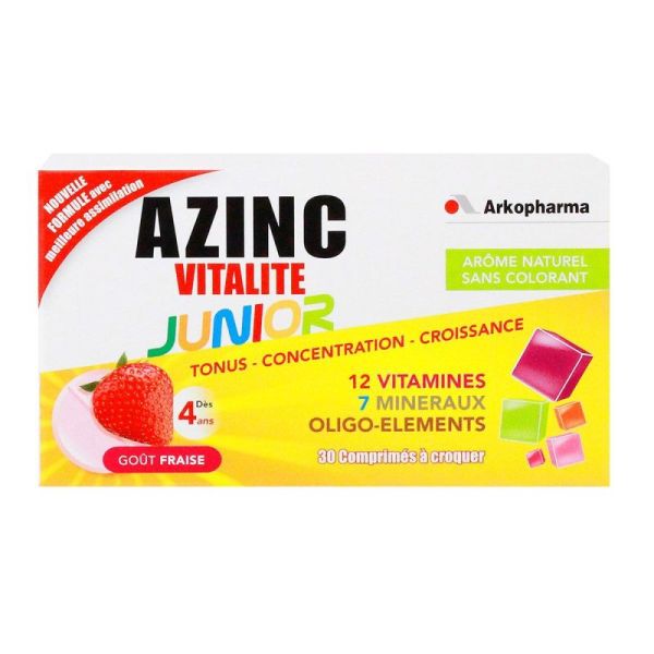 Arkopharma Azinc Junior Vitalité (30 comprimés à croquer fraise)