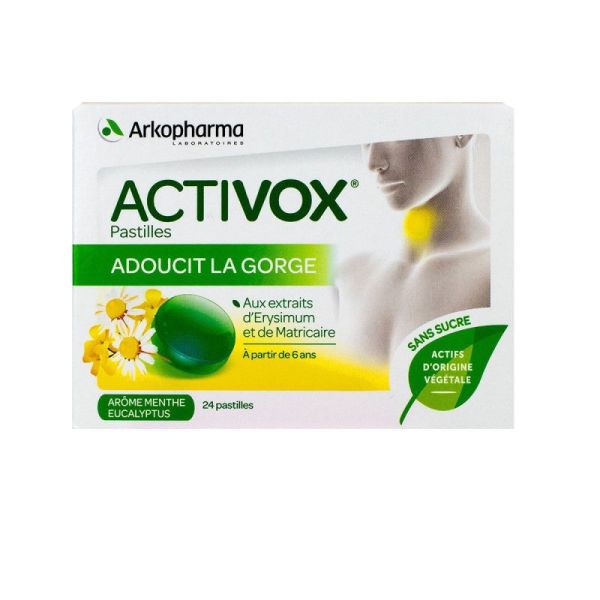 Activox pastilles miel/citron sans sucres (x24)