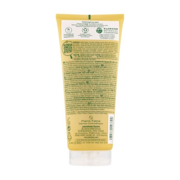 Klorane Gel douche nutritif au cupuaçu et fleur de frangipanier (200 ml)