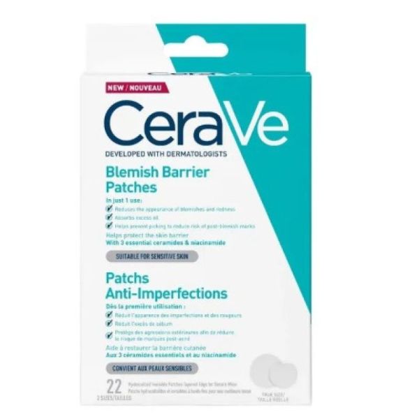 CeraVe - Patchs anti-imperfections 2 tailles 22 patchs