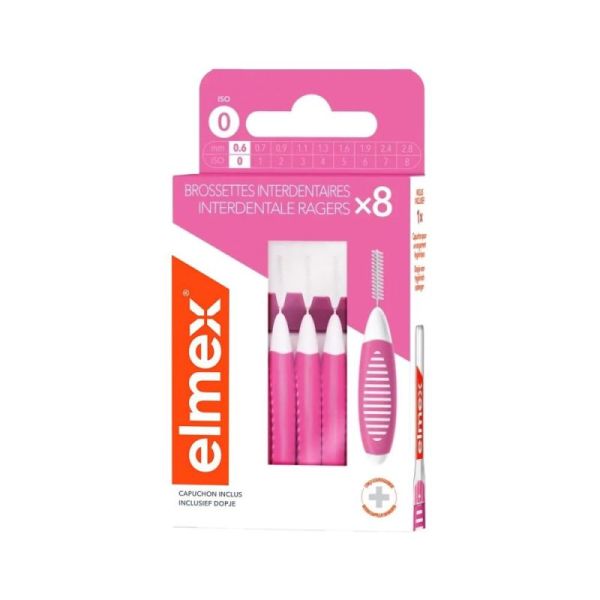 Elmex brossettes interdentaires ISO 0 (0,6 mm) x8 rose
