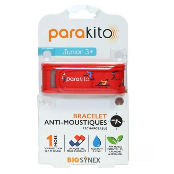 Parakito bracelet anti-moustiques sport junior rechargeable (2 plaquettes)