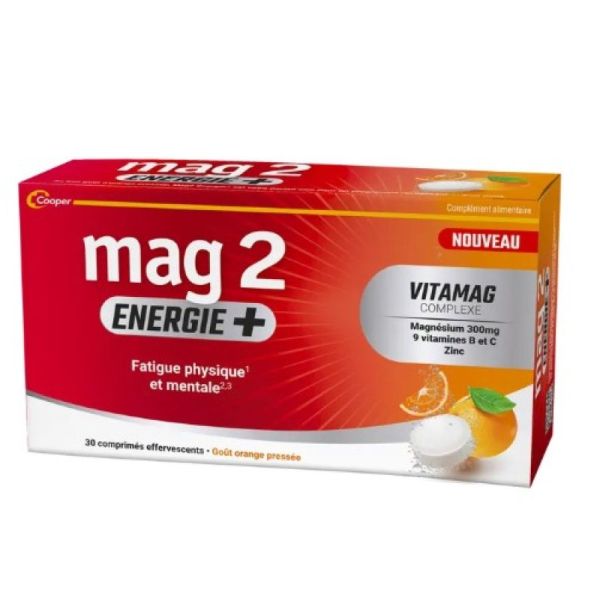 Mag2 - energie + fatigue physique & mentale x30 comprimés effervescents