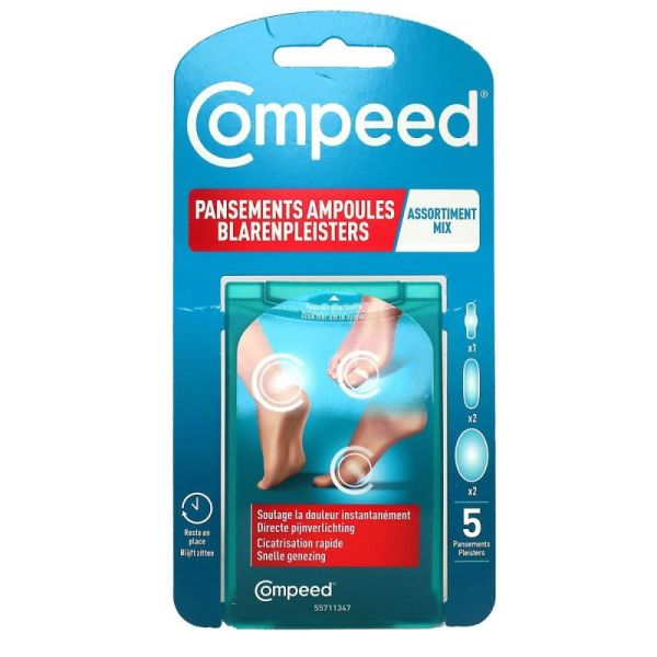 5 pansements ampoules assortiment