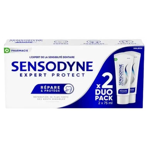 Sensodyne - Expert protect répare & protège menthe fraîche – Lot de 2 x 75 ml