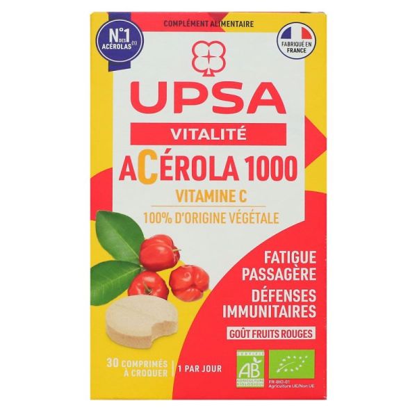 Upsa Acérola 1000 Bio comprimés à croquer (30 unités)