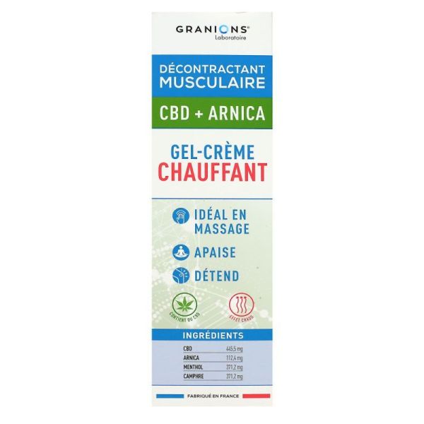 Granions - Décontractant musculaire CBD+ARNICA gel-crème chauffant 75ml