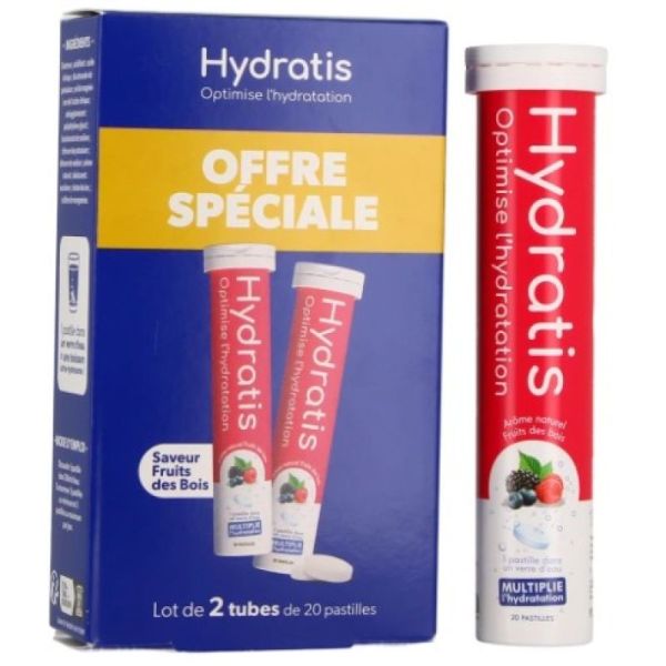 Hydratis - Lot de 2 tubes saveur FRUITS DES BOIS 2x20 pastilles