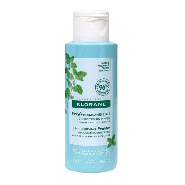 Klorane Poudre Purifiante 3 en 1 - à la Menthe aquatique BIO