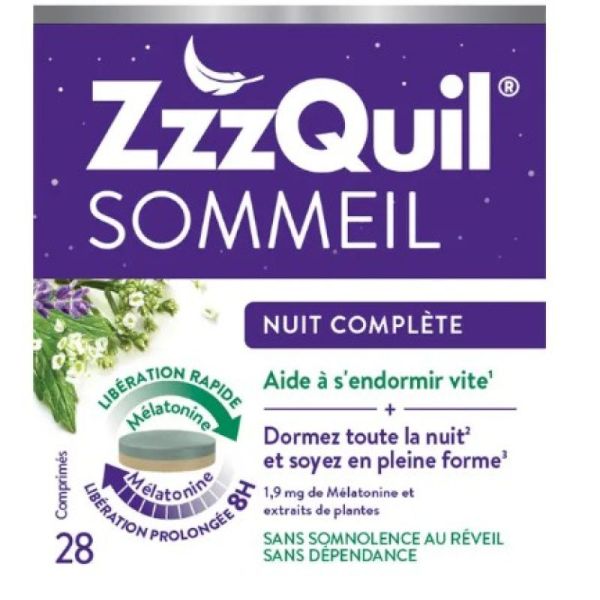 Zzquil sommeil nuit complète 28 comprimés