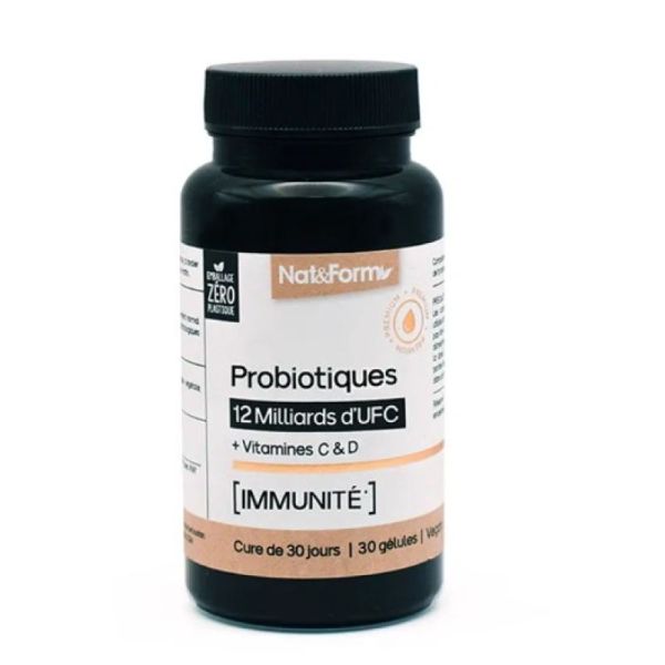 Nat&Form - Probiotiques 12 Millards d'UFC Immunité 30 gélules