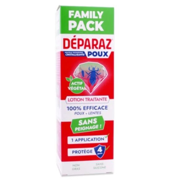 Lotion traitante 100% efficace poux & lentes sans peignage FORMAT FAMILIALE 200ml