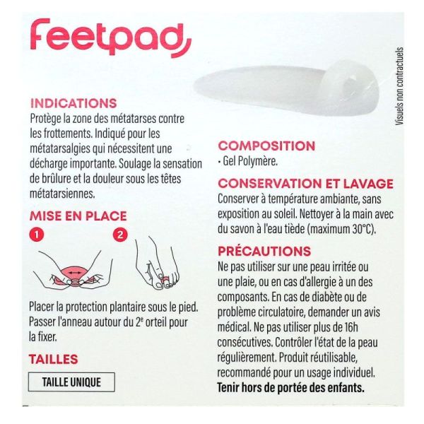 FeetPad 2 protections plantaires gel Métatarses taille unique