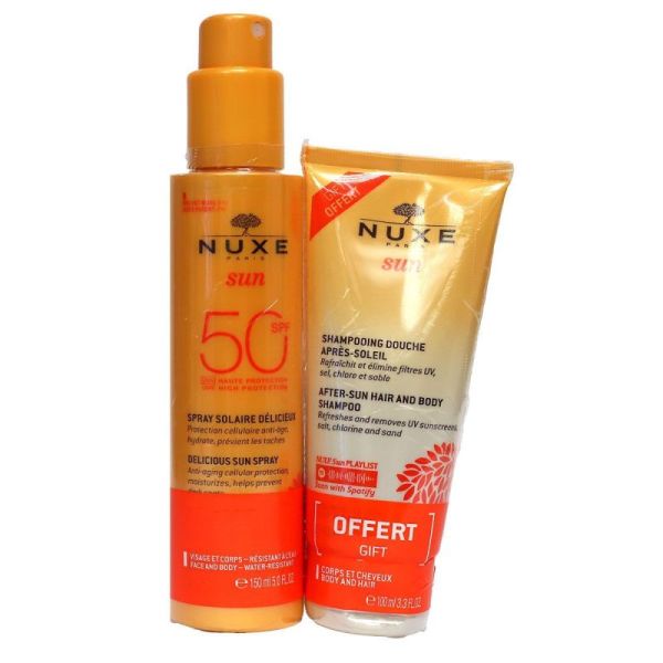 Nuxe spray solaire haute protection SPF50 (150 ml) + lait fraicheur (100 ml)