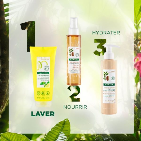 Klorane gel douche au parfum zeste d’agrumes pour tous types de peaux