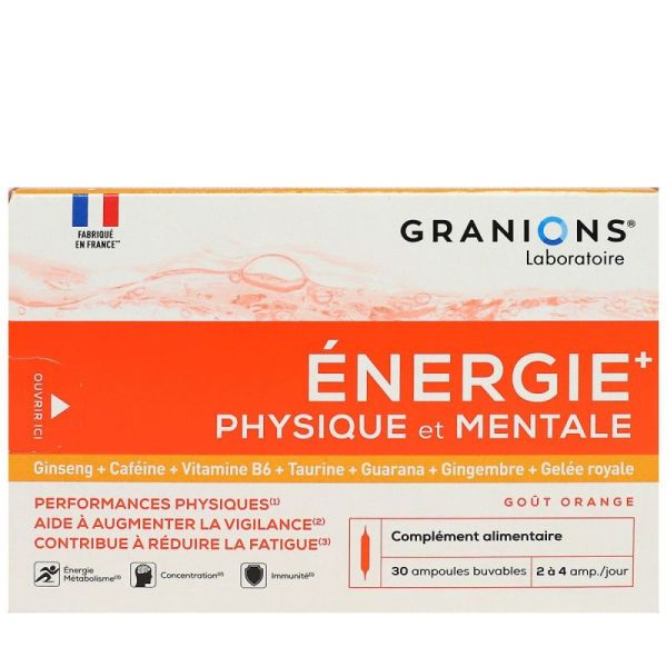 Granions énergie physique et mentale (30 ampoules buvables)